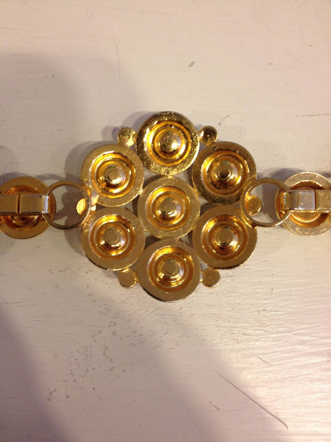 Dolce & Gabbana Gold and Green Jeweled Belt 4