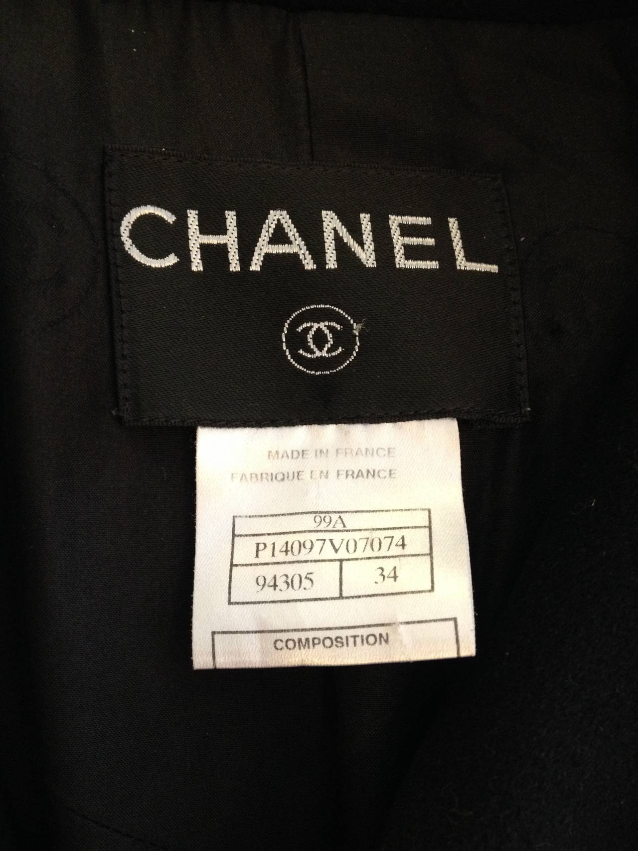 Chanel Black Double Breasted Coat 3