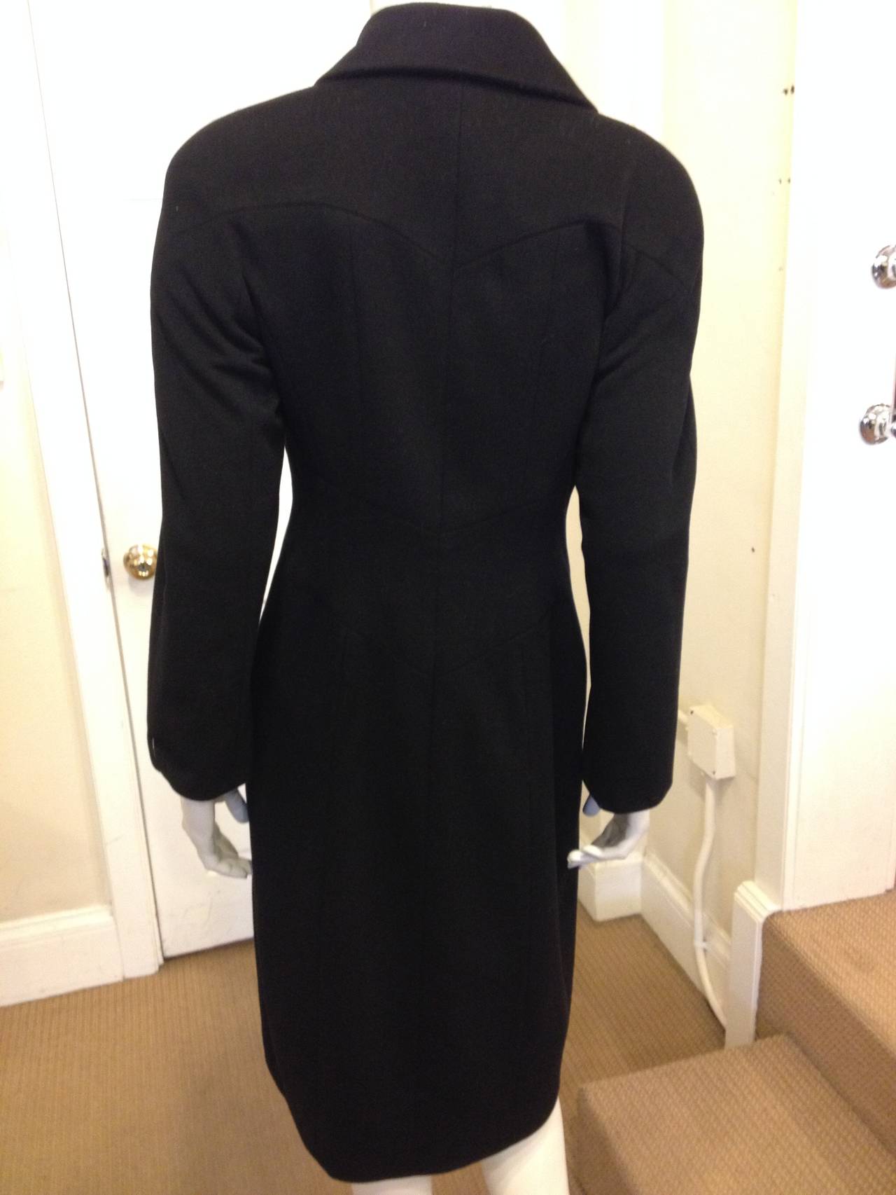 Chanel Black Double Breasted Coat at 1stDibs