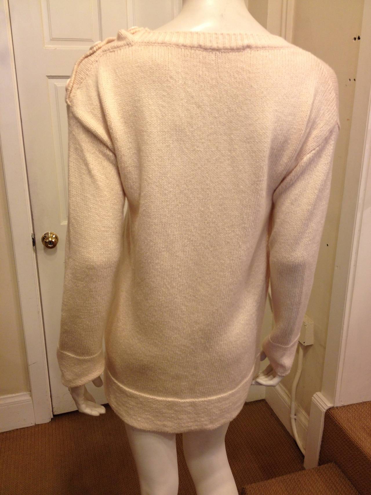 Stella McCartney Cream and Blue Anchor Sweatshirt In Excellent Condition In San Francisco, CA