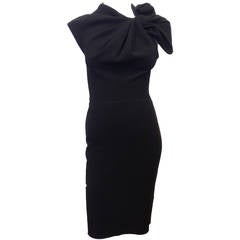Lanvin Black Cocktail Dress with Bow