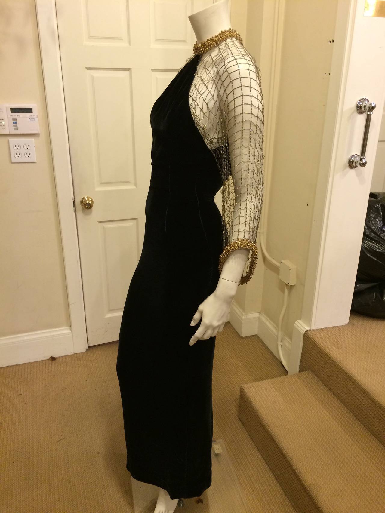 oscar de la renta black velvet dress