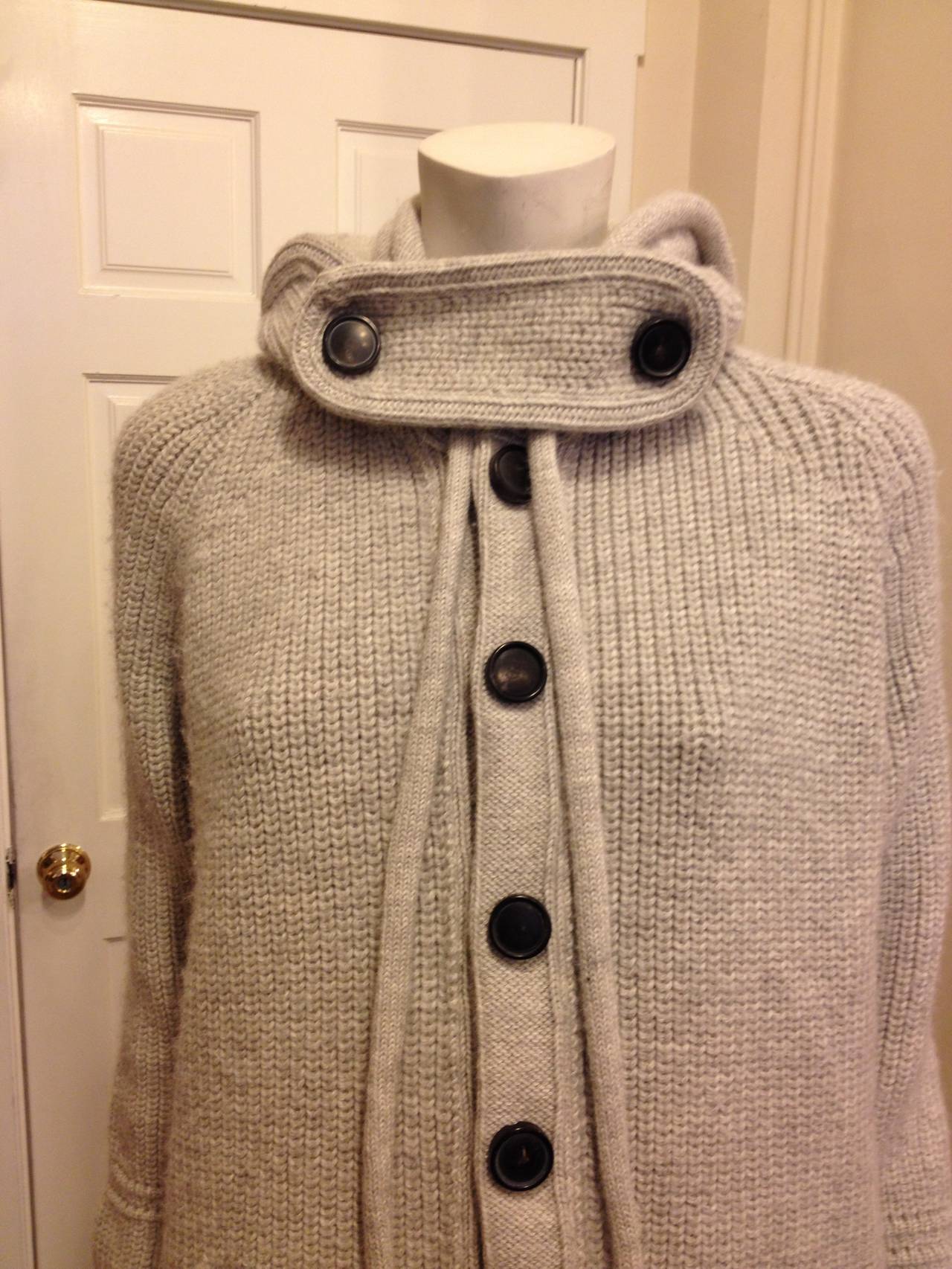 Balenciaga Light Grey Hooded Sweater 1
