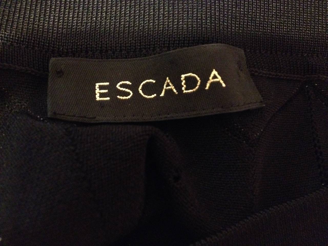 Women's Escada Black Skirt with Beaded Fringe For Sale