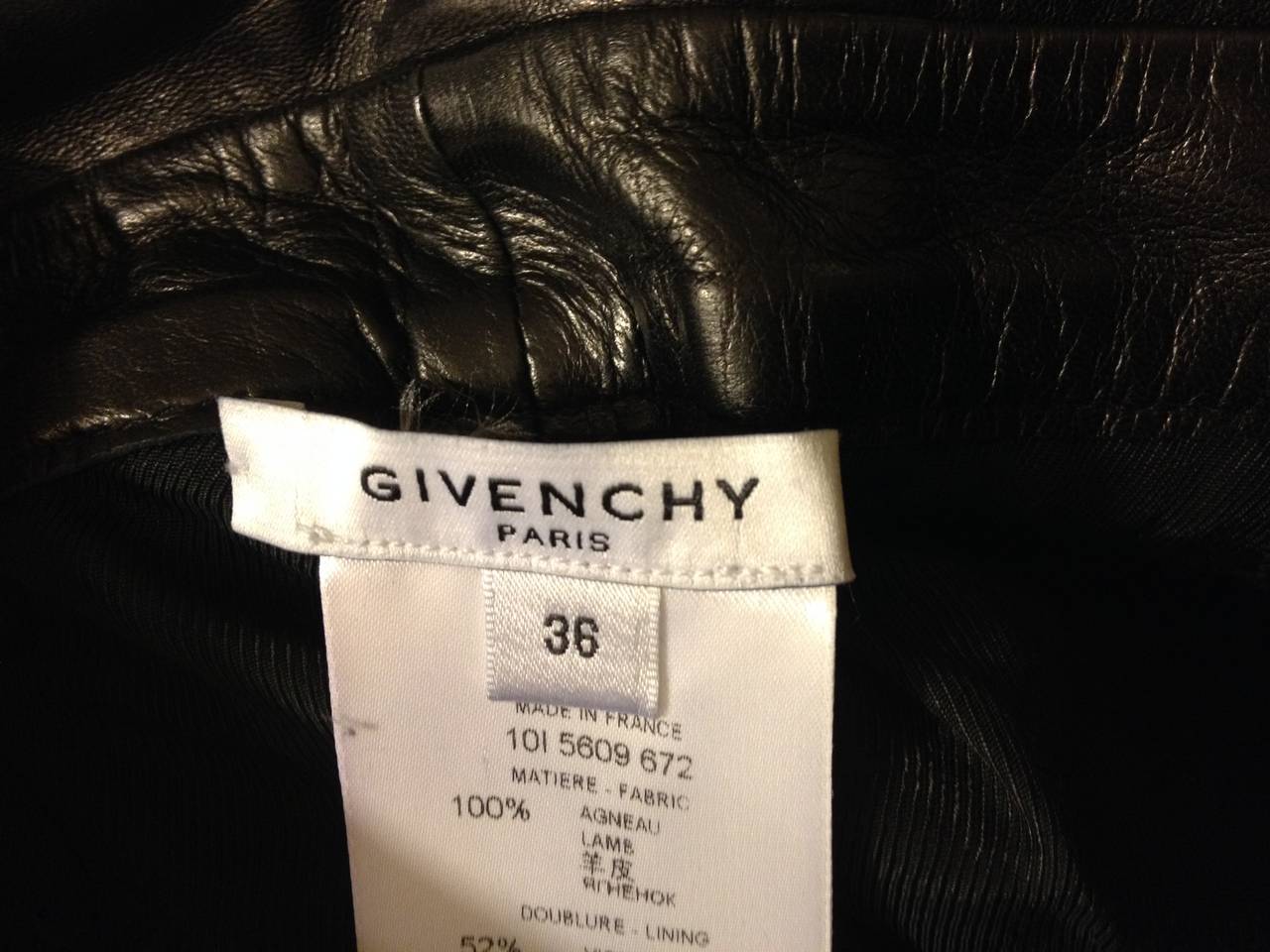 Givenchy Black Leather Skort For Sale 2