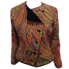Ungaro Multicolor Jacket with Velvet Trim