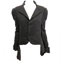 Yohji Yamamoto Grey Wool Asymmetrical Jacket