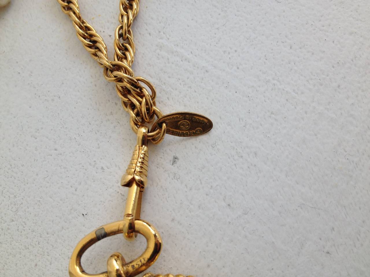 Chanel Gold Necklace with Pearls and Magnifying Glass 1