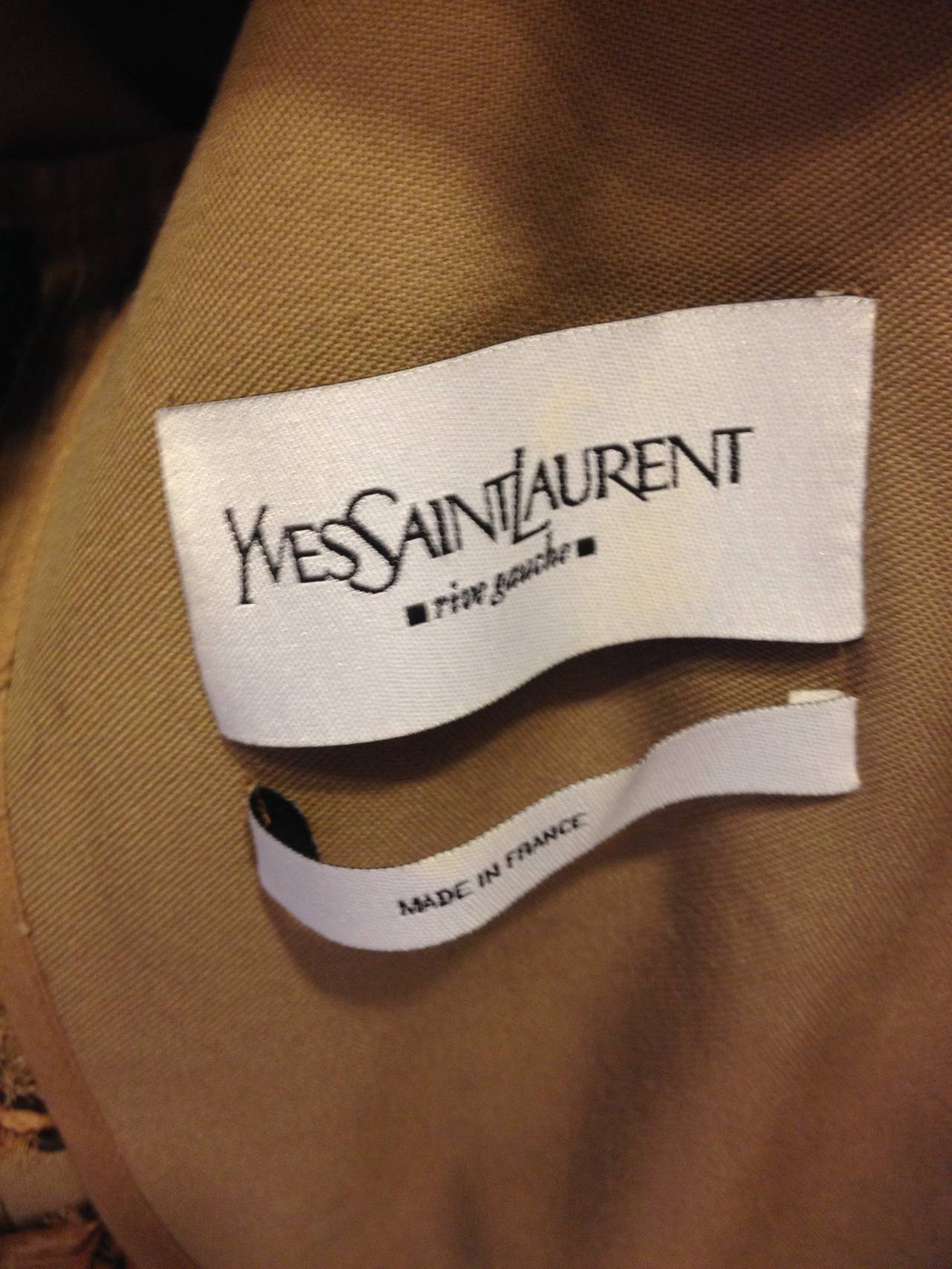 Yves Saint Laurent Khaki Jacket with Leopard Lacing 2