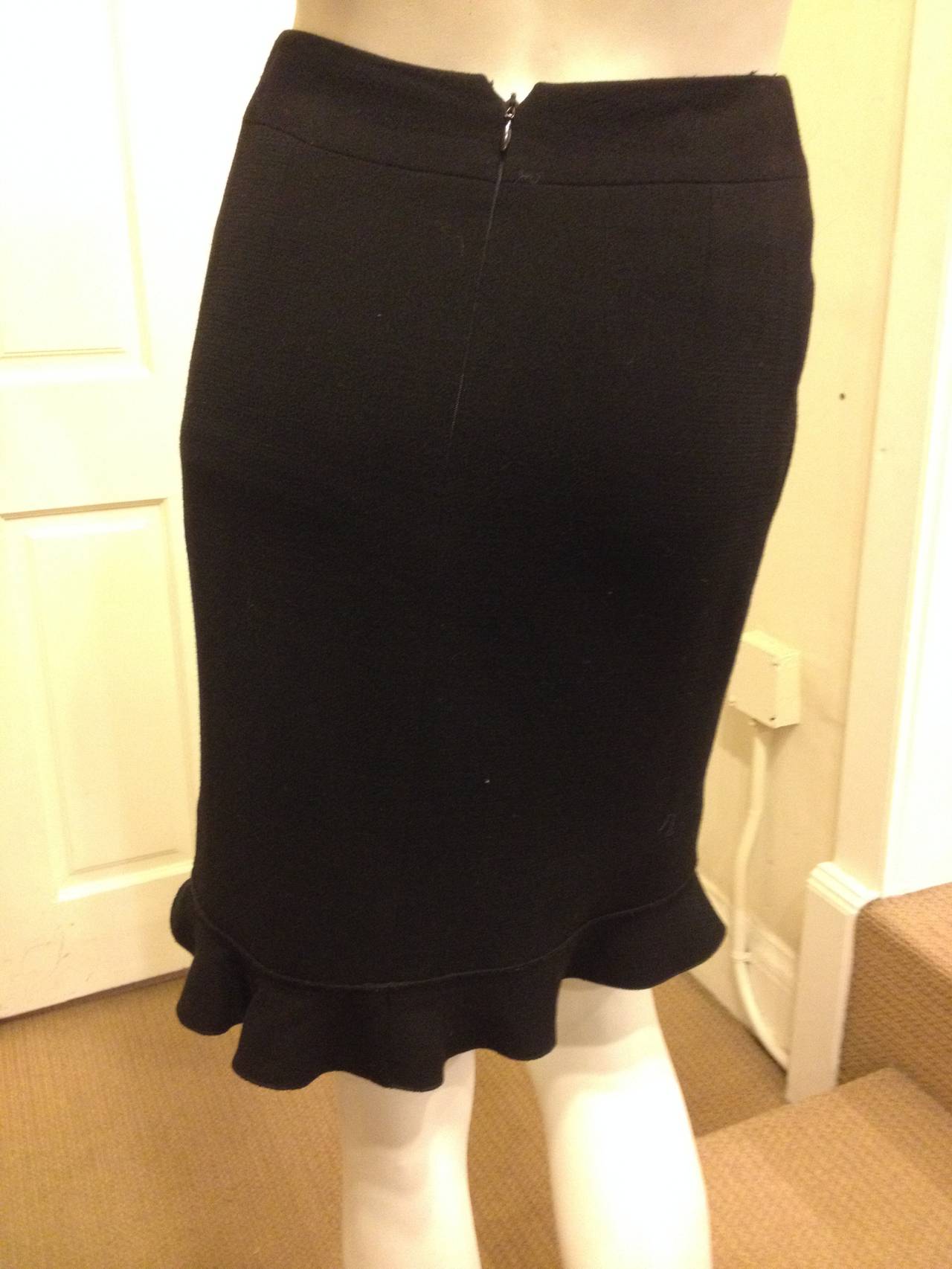 Women's Chanel Black Skirt with Flared Hem