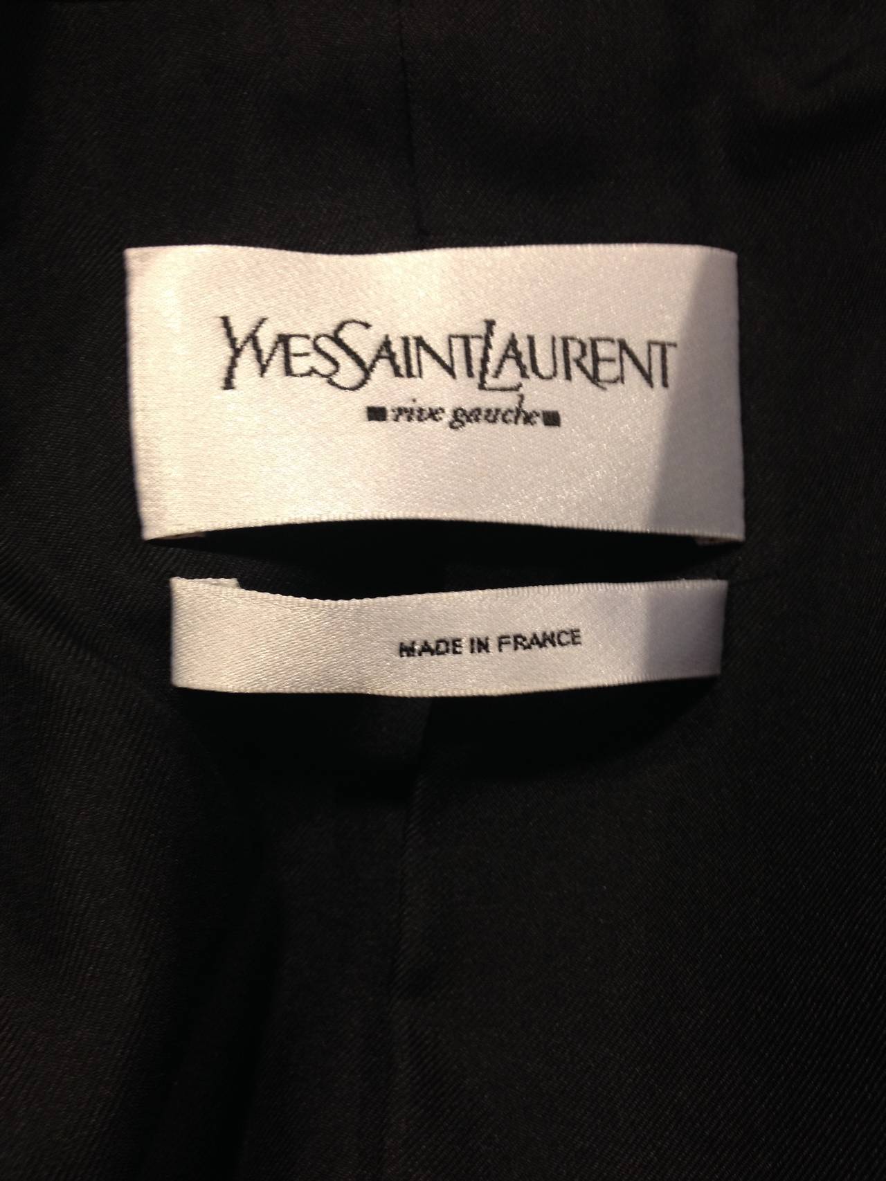 Yves Saint Laurent Black Velvet Jacket with Ruffle 2