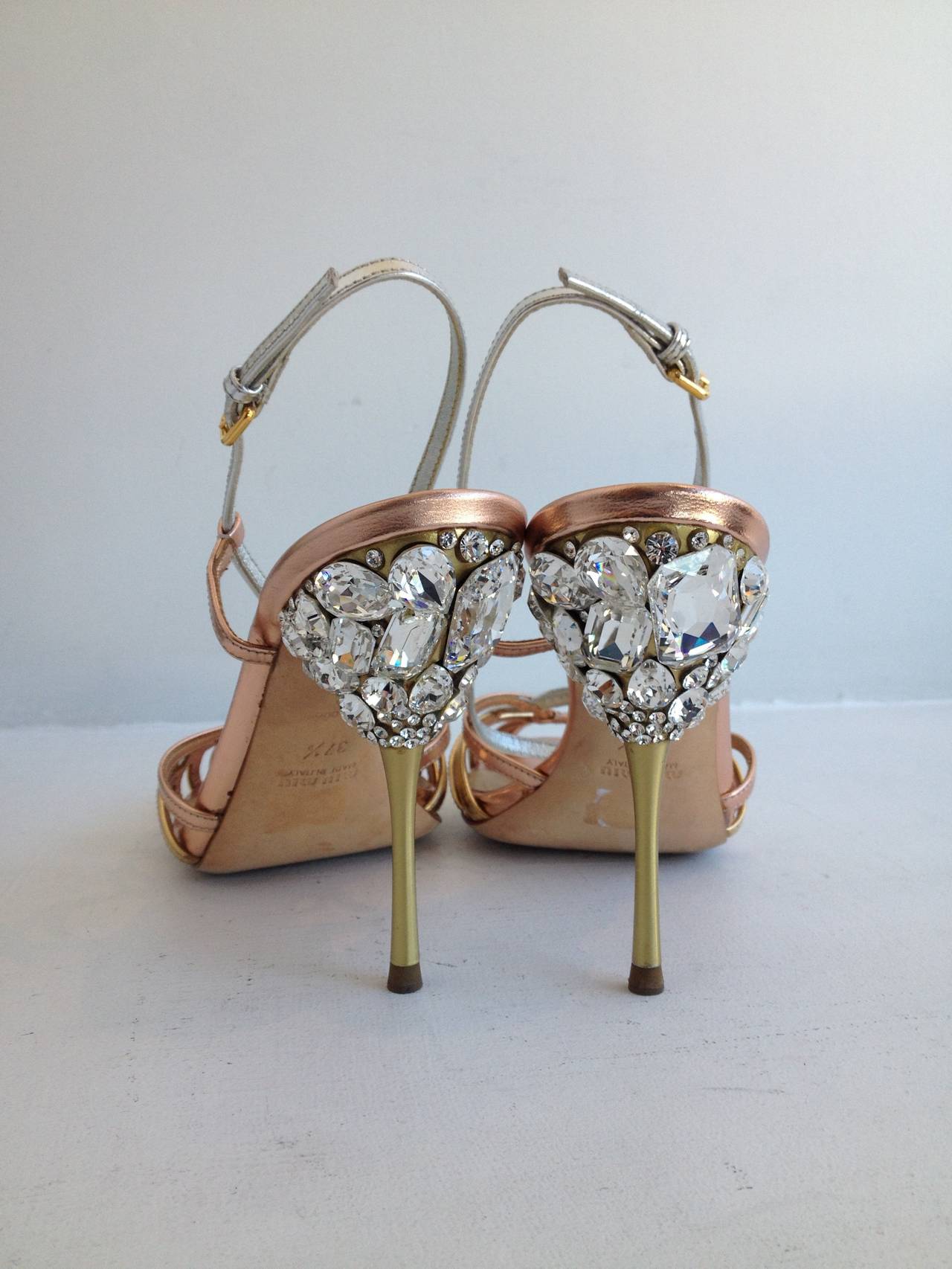silver heels with rhinestones