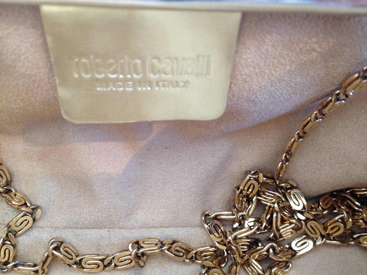 Roberto Cavalli Black Clutch with Gold Snakes 1