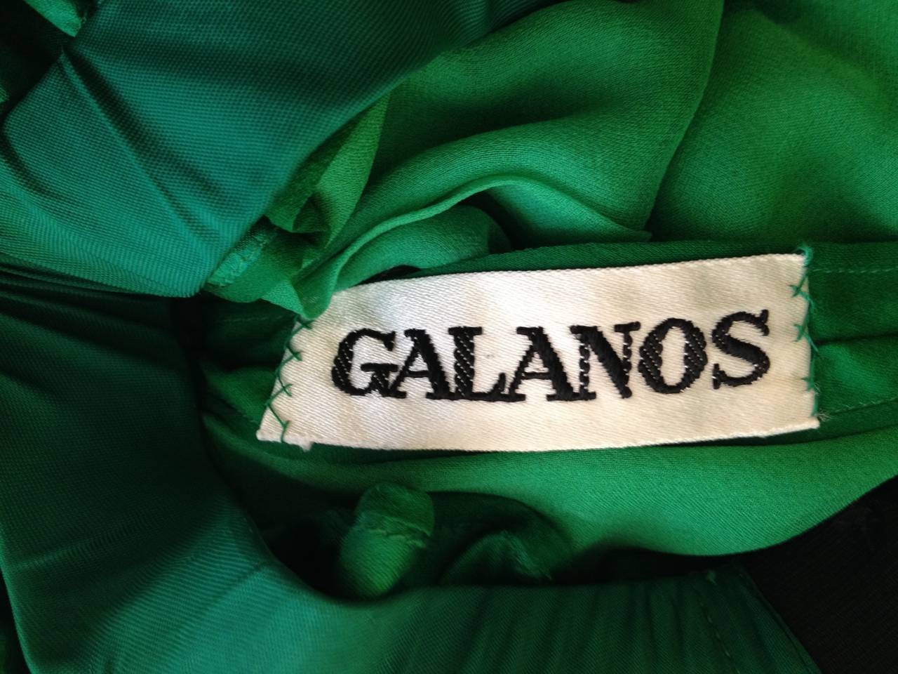 Galanos Emerald Green Chiffon Dress 4