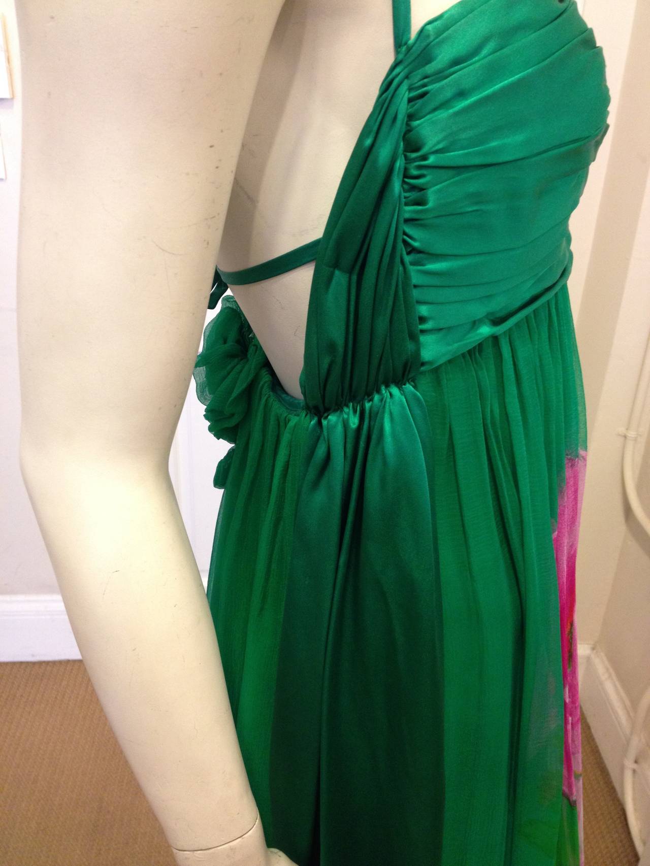 Galanos Emerald Green Chiffon Dress 1