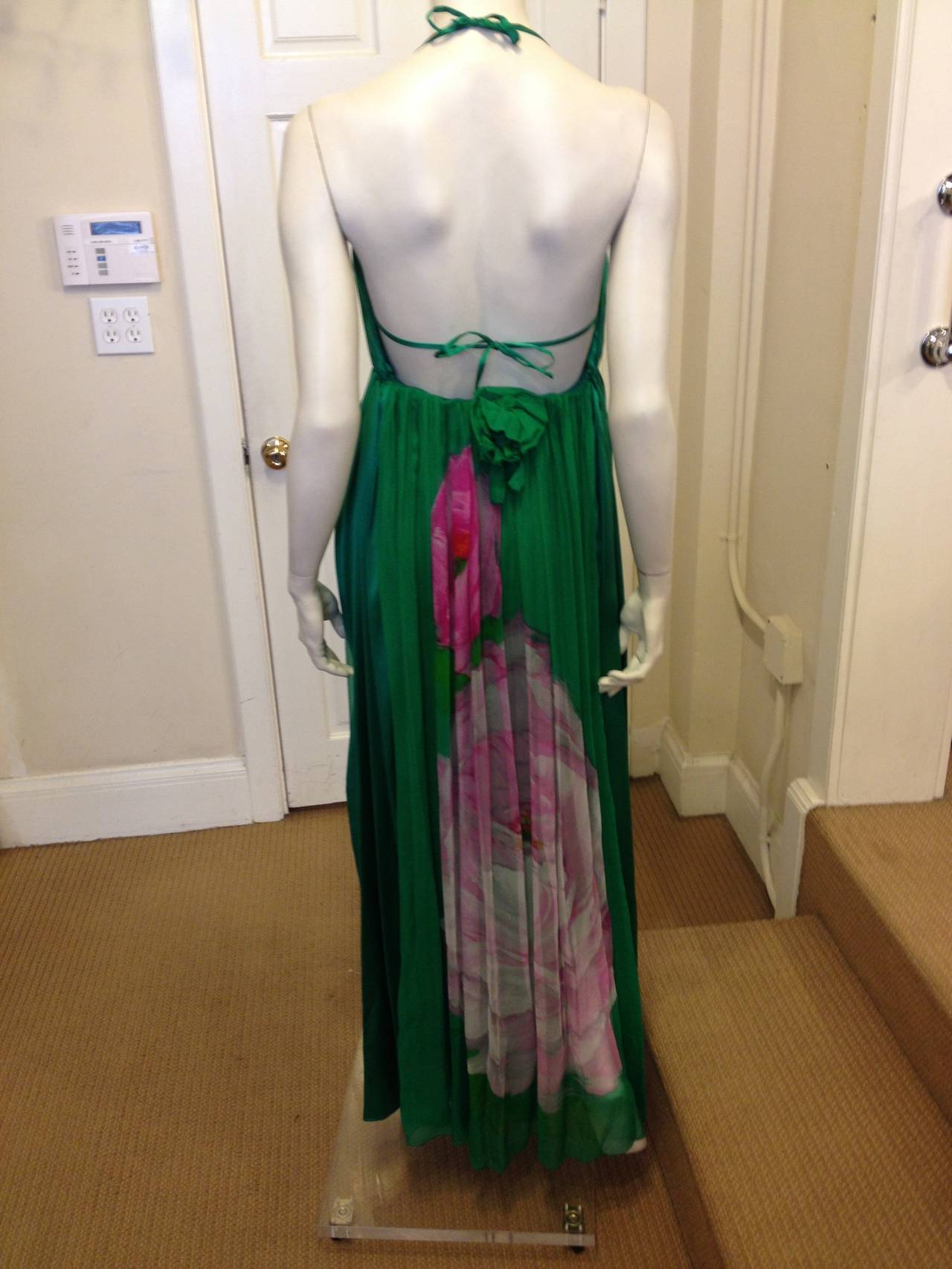 Galanos Emerald Green Chiffon Dress 2