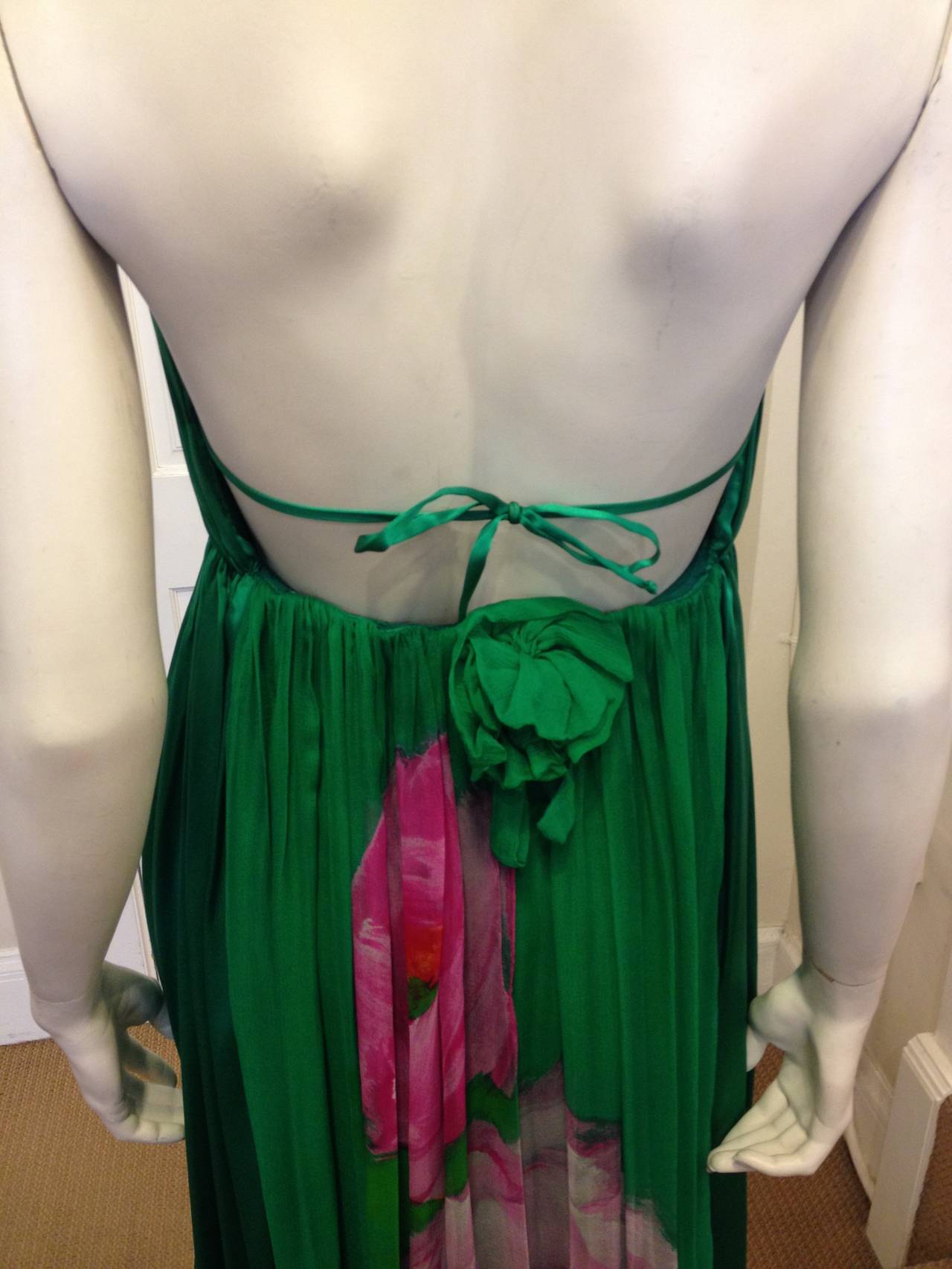 Galanos Emerald Green Chiffon Dress 3