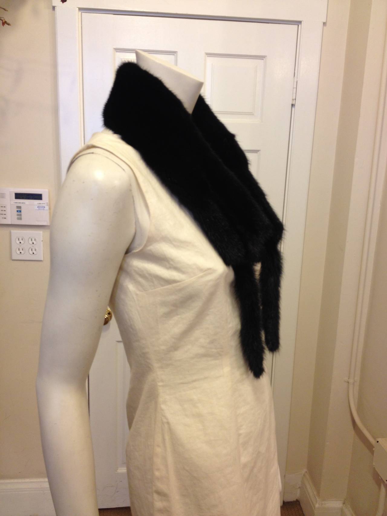 Miu Miu Black Mink Fur Scarf In Excellent Condition In San Francisco, CA