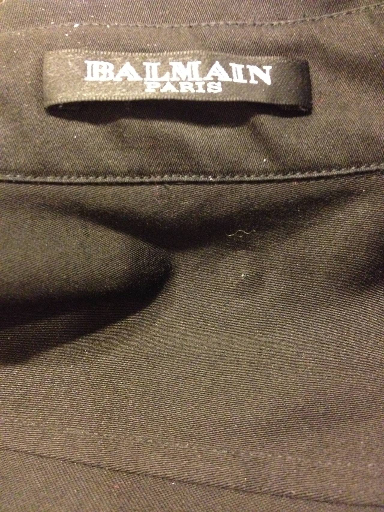 Balmain Black Military Mini Dress 4