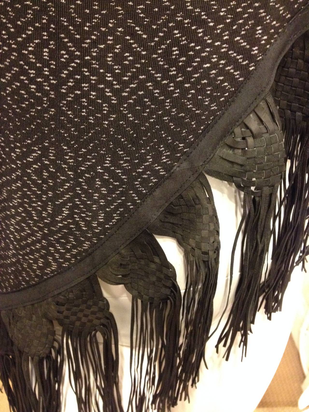 Hacienda Montaecristo Black and White Fringed Rebozo Shawl