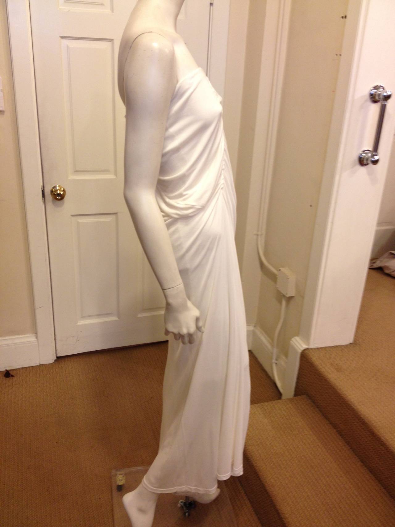 Sophia Kokosalaki White Strapless Ruched Dress In New Condition In San Francisco, CA