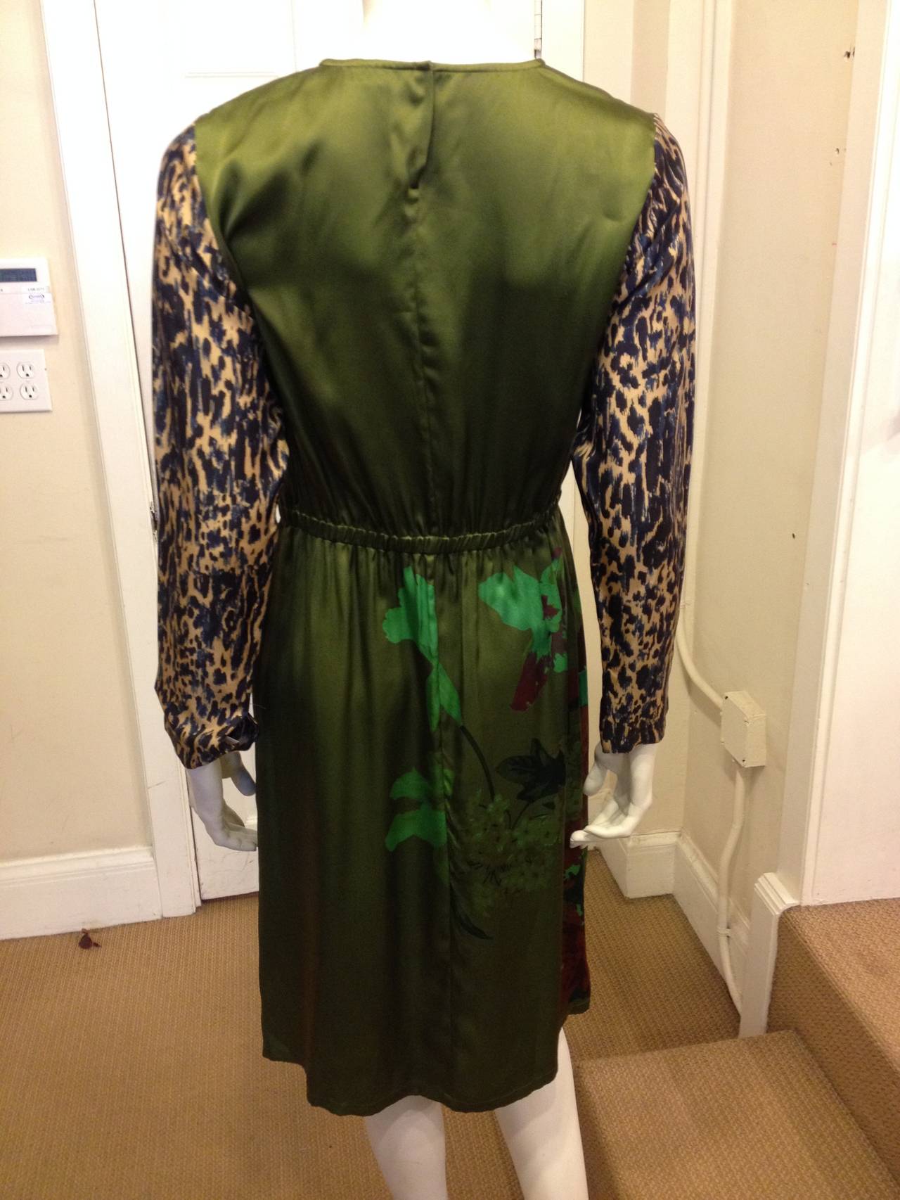 Women's Dries Van Noten Green Floral Dress