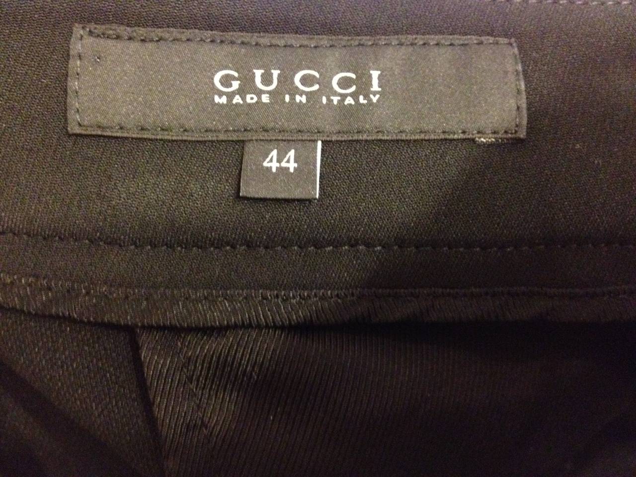 Gucci Black Slacks with Gold Buttons at 1stDibs