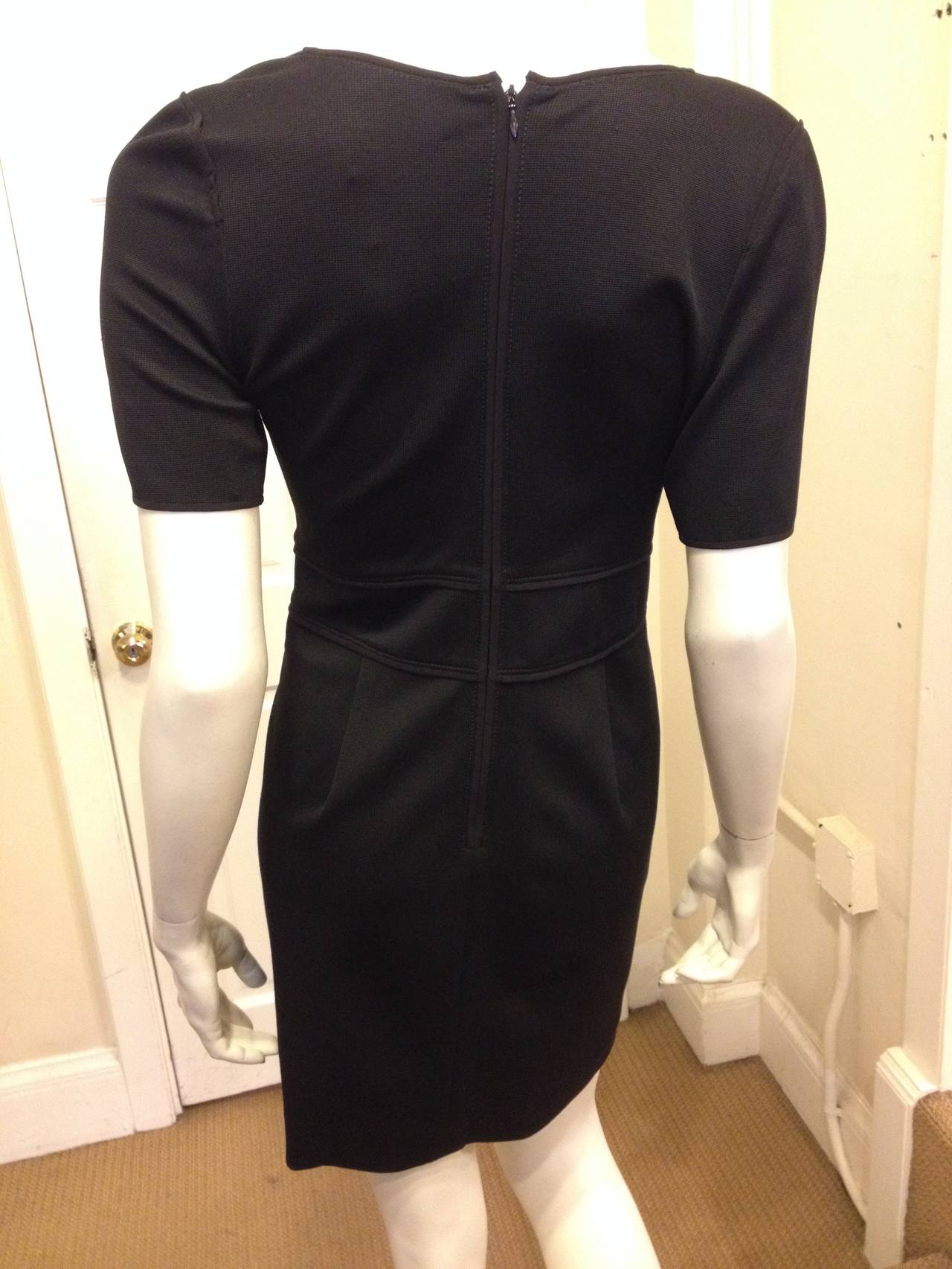Zac Posen Black Structured Short Sleeve Dress 1