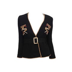 Chanel Black Tweed Jacket with Beaded Pockets