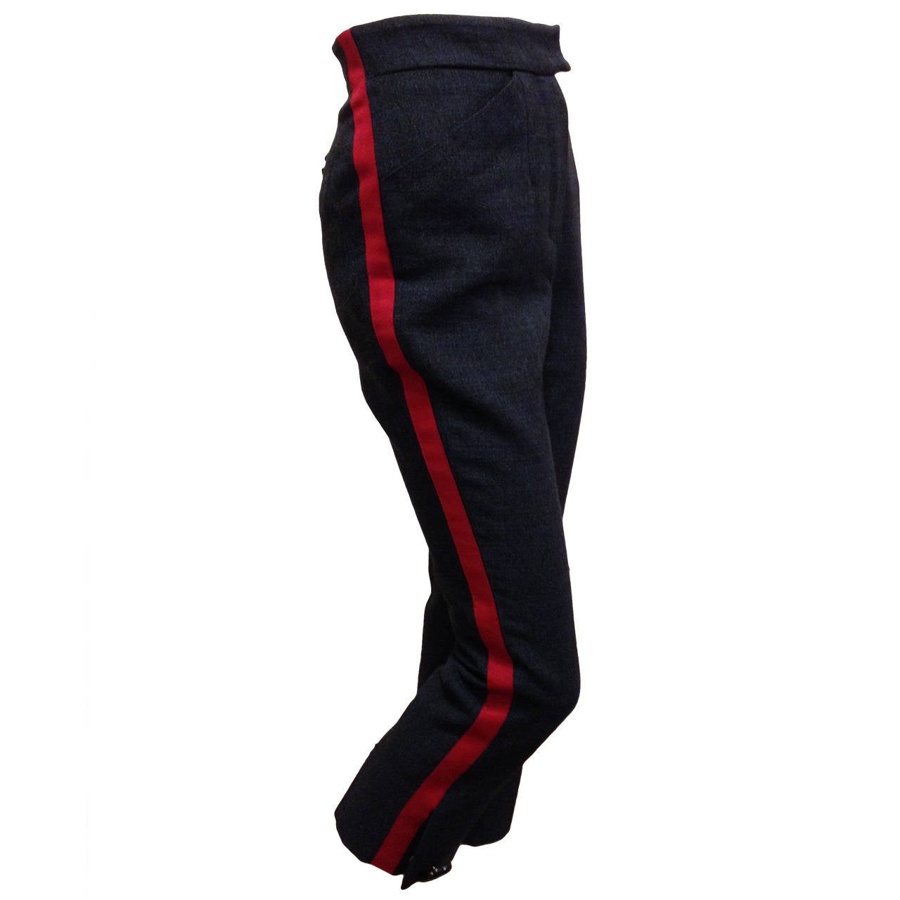 Louis Vuitton Navy Pants with Red Stripe at 1stdibs