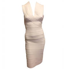 Herve Leger White Bandage Dress