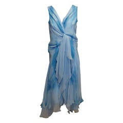 Donna Karan Blue Chiffon Dress