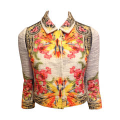 Givenchy Cream and Floral Cropped Jacket