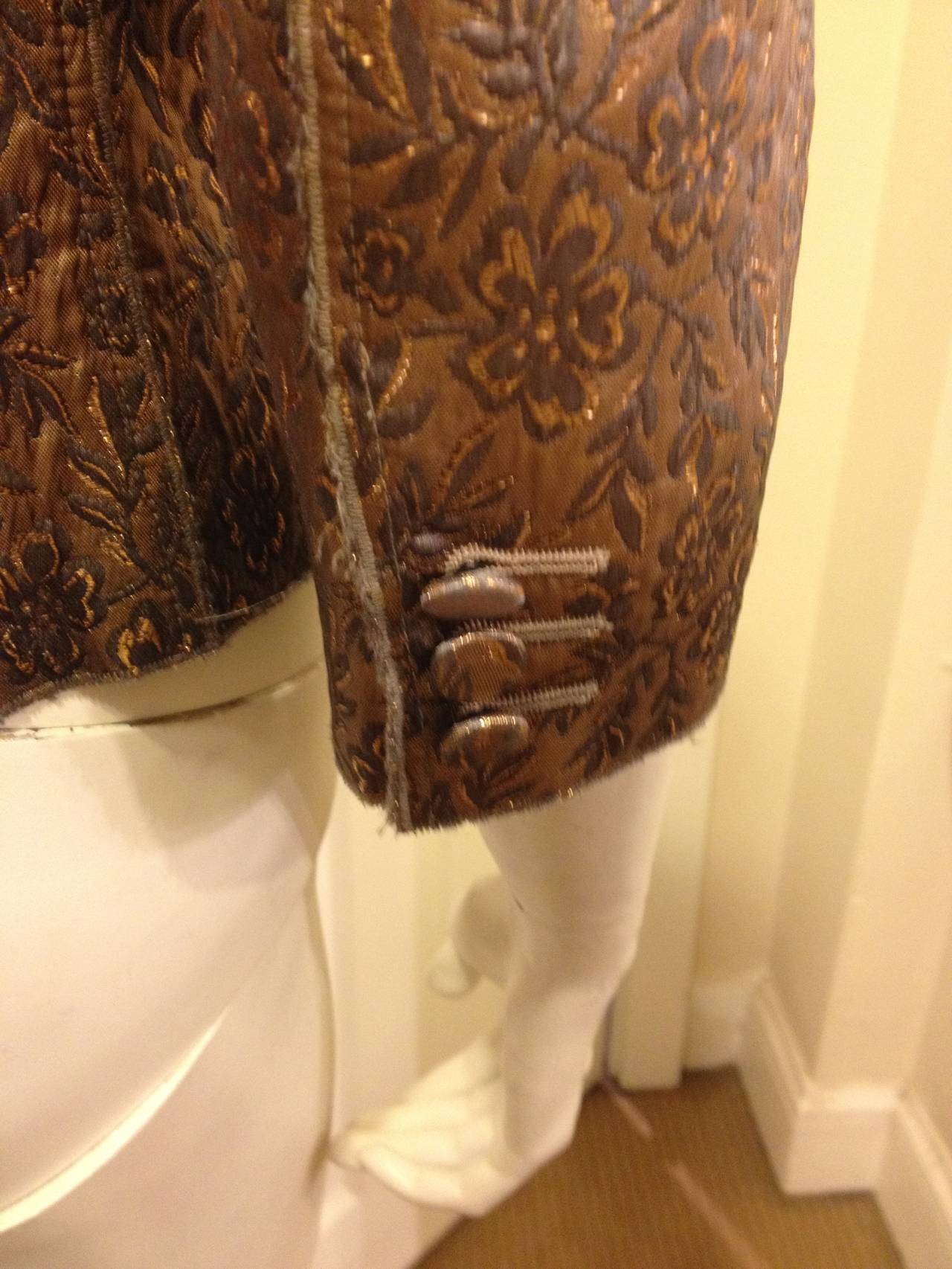Women's Prada Bronze Floral Brocade Jacket