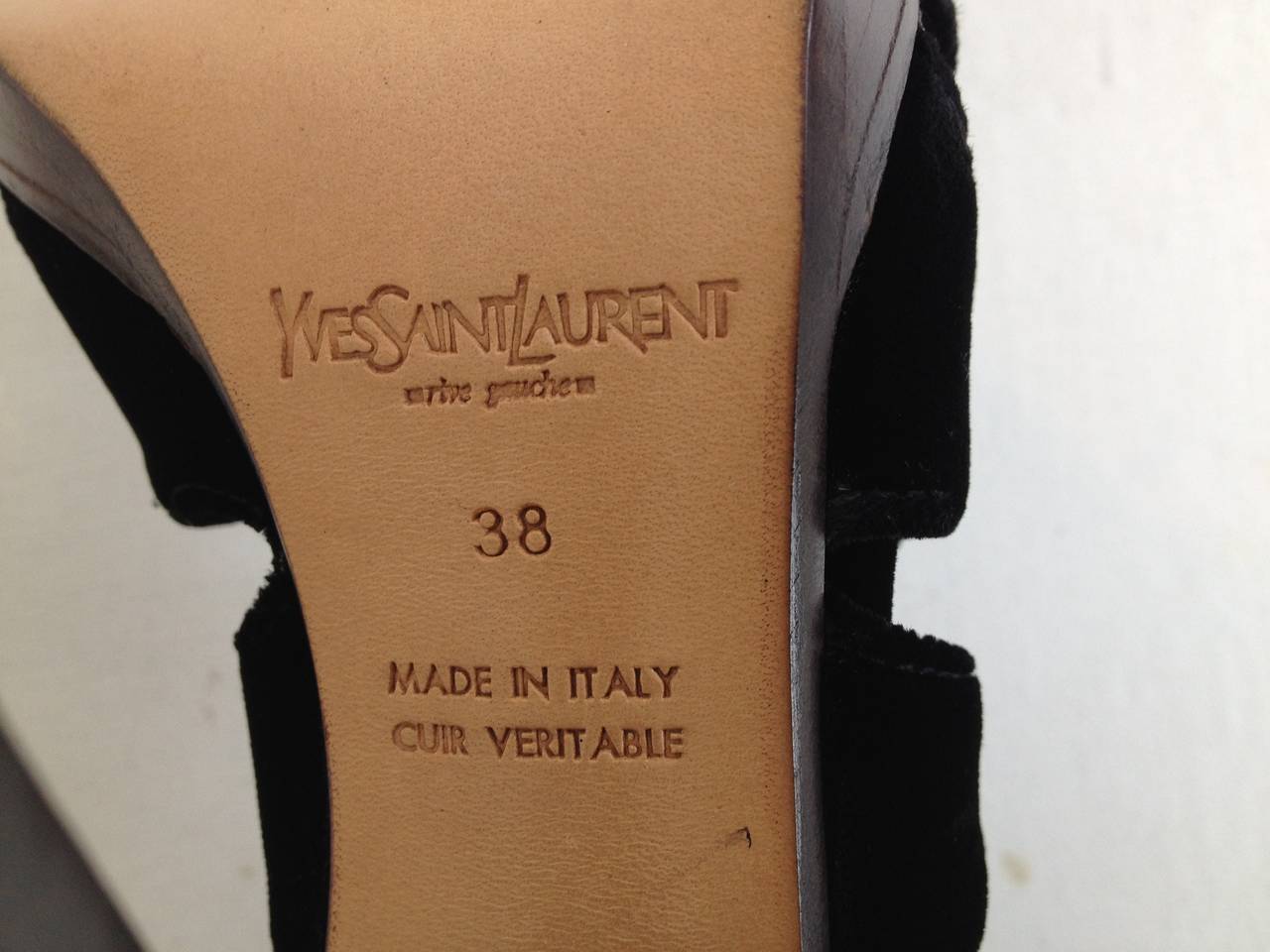 Yves Saint Laurent Black Velvet Laceup Heels 1