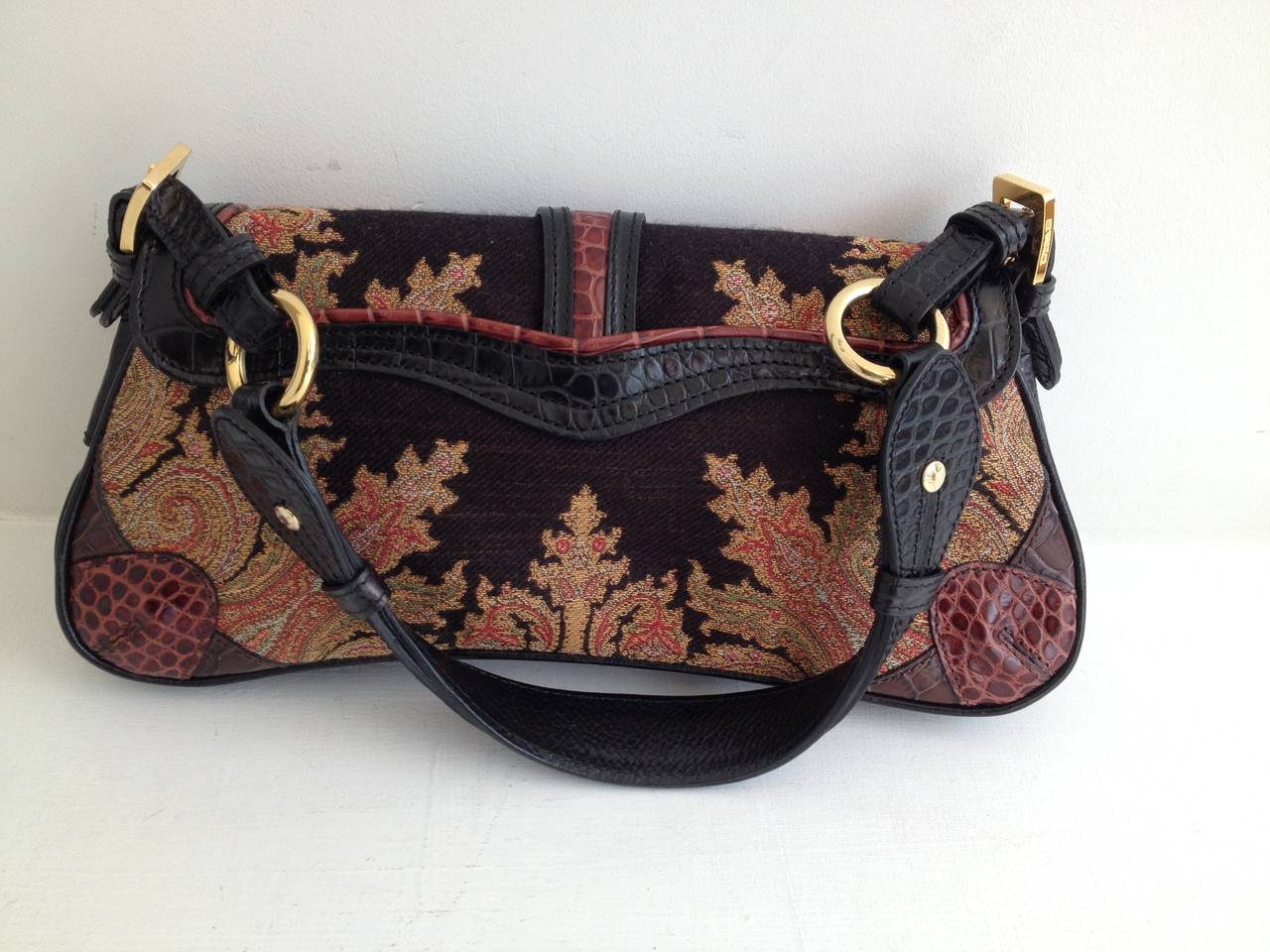 Etro Red and Black Paisley Bag In Excellent Condition In San Francisco, CA