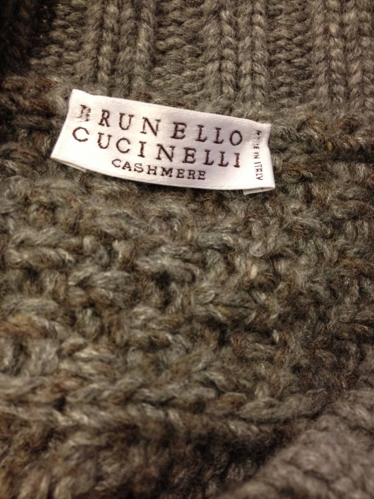 Brunello Cucinelli Grey Cable Knit Sweater at 1stDibs | brunello ...