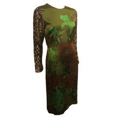 Dries Van Noten Green Floral Dress