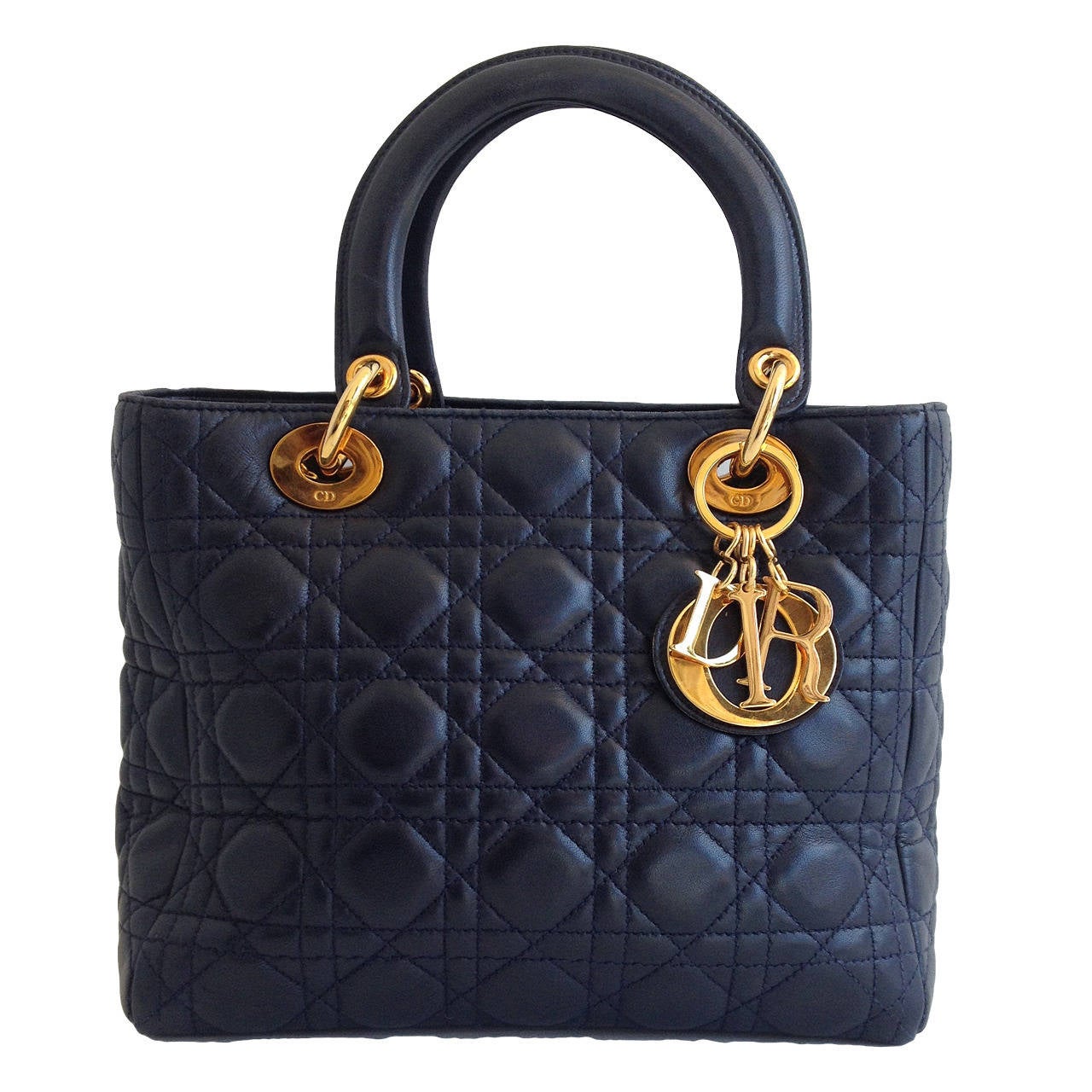 Christian Dior Navy Quilted Lady Dior Bag