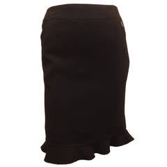 Chanel Black Skirt with Flared Hem