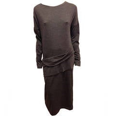 Brunello Cucinelle Gray Wool Dress