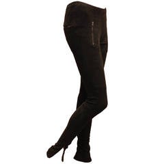 Isabel Marant Grey Leather Leggings