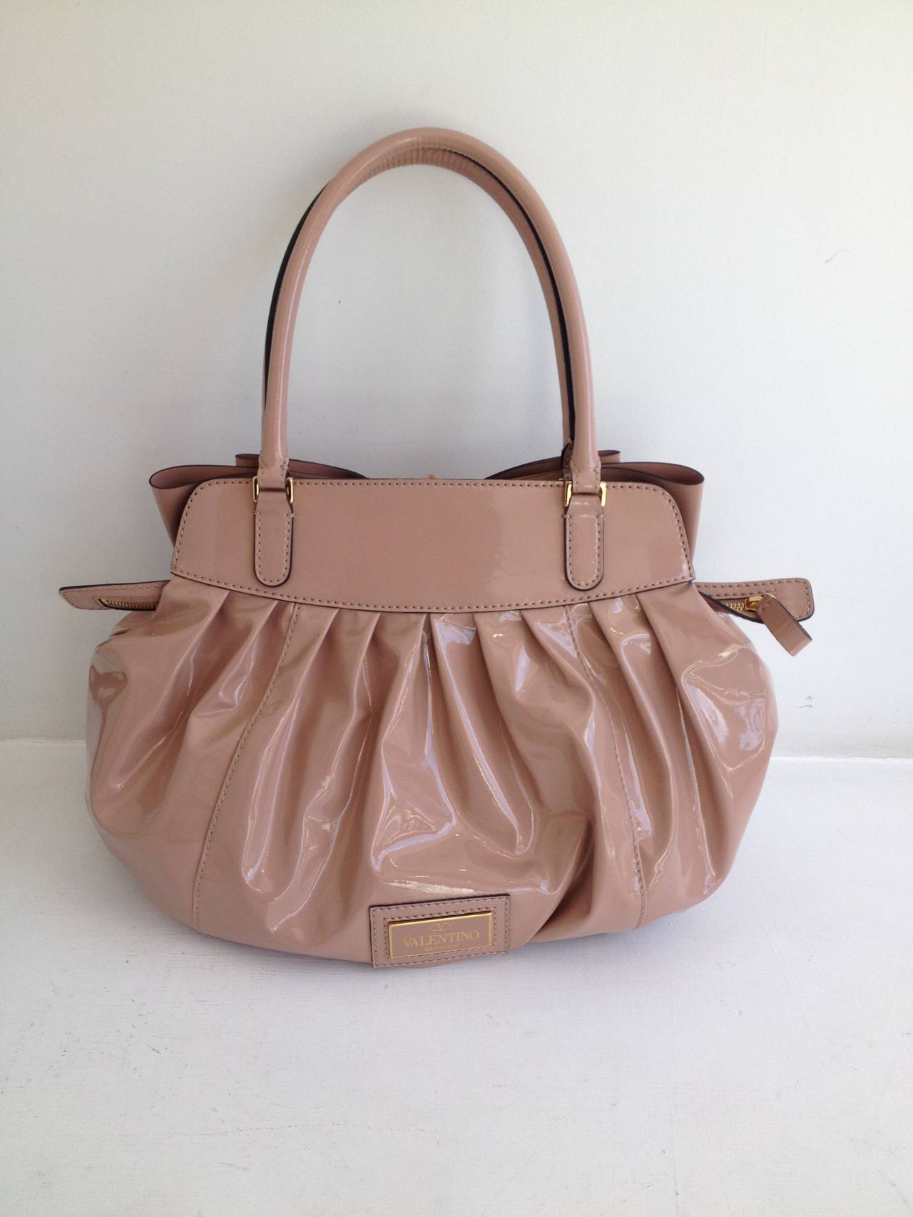 Valentino Blush Patent Purse with Bow at 1stDibs