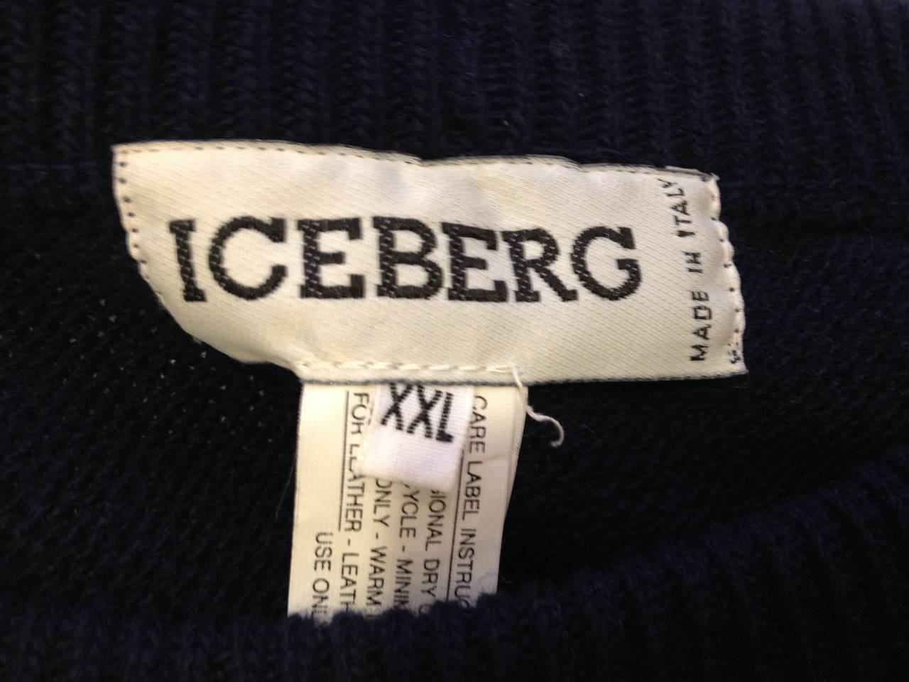 Iceberg Navy and Red Dumbo Sweater In Excellent Condition In San Francisco, CA
