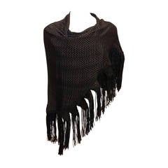 Hacienda Montaecristo Black and White Fringed Rebozo Shawl