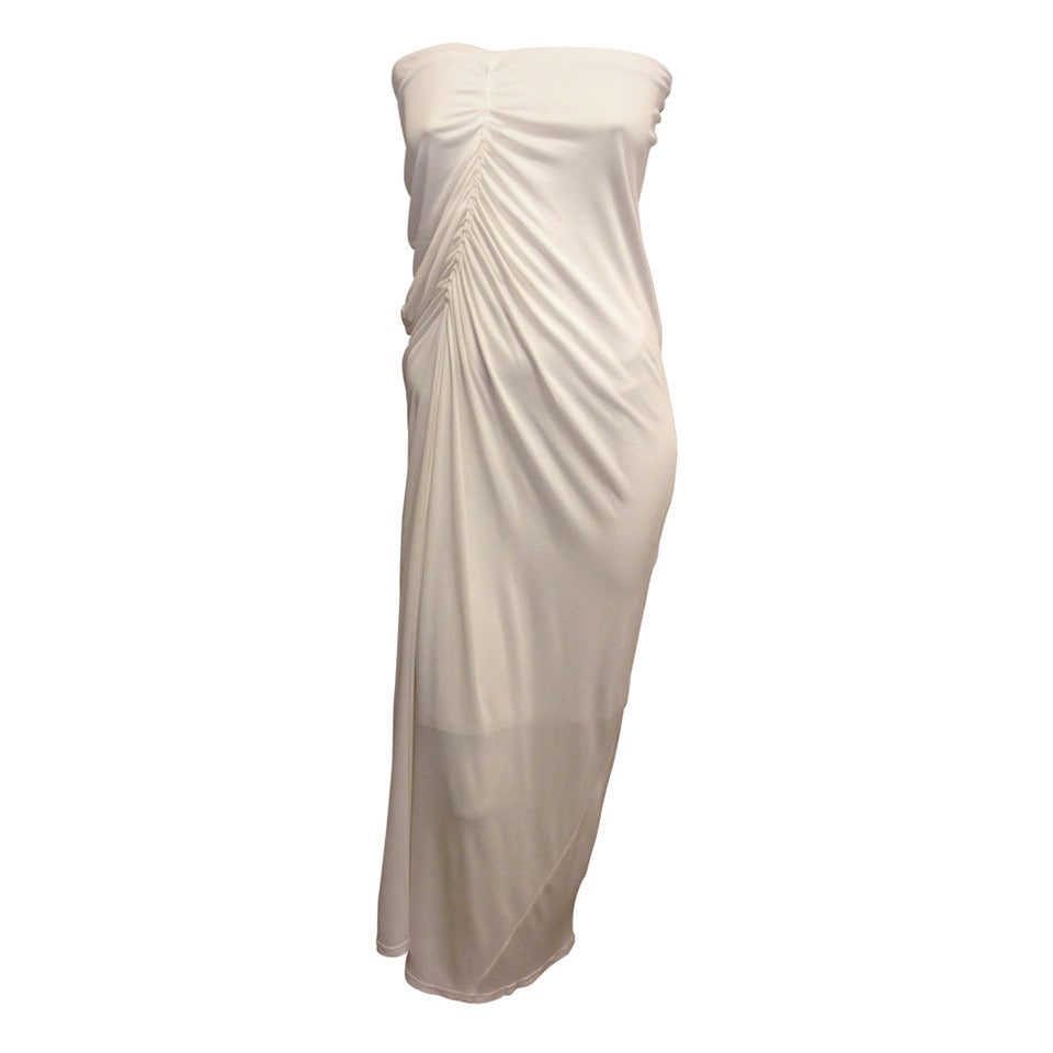 Sophia Kokosalaki White Strapless Ruched Dress