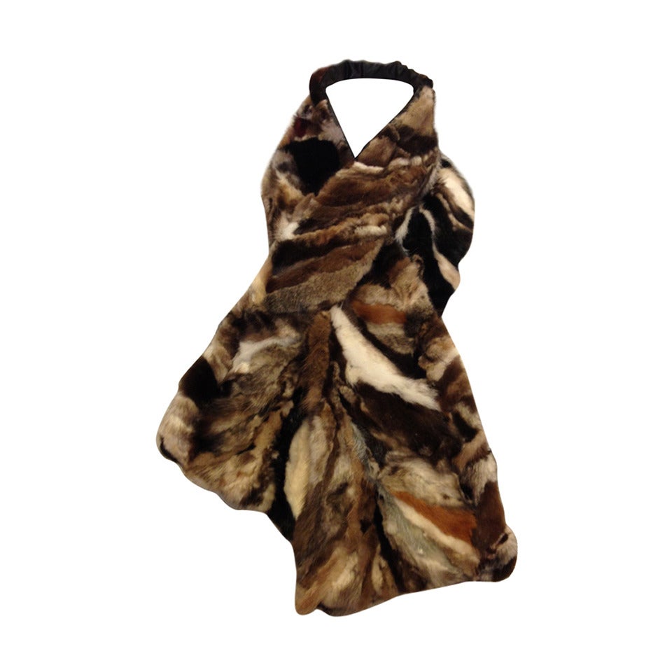 Adrienne Landau Brown Mixed Fur Scarf