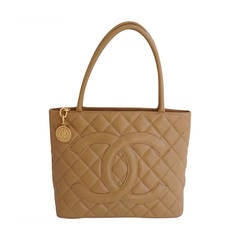 Chanel Tan Quilted Medallion Bag