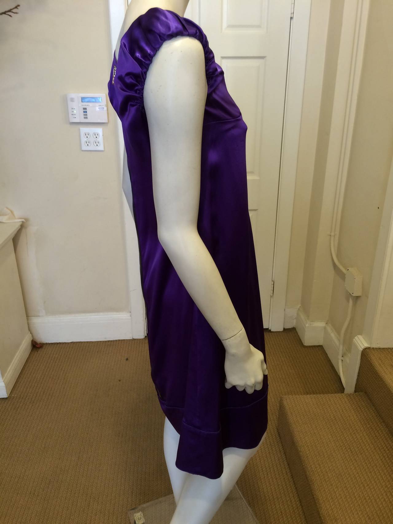 Dolce & Gabbana Purple Silk Capsleeve Dress In Excellent Condition In San Francisco, CA