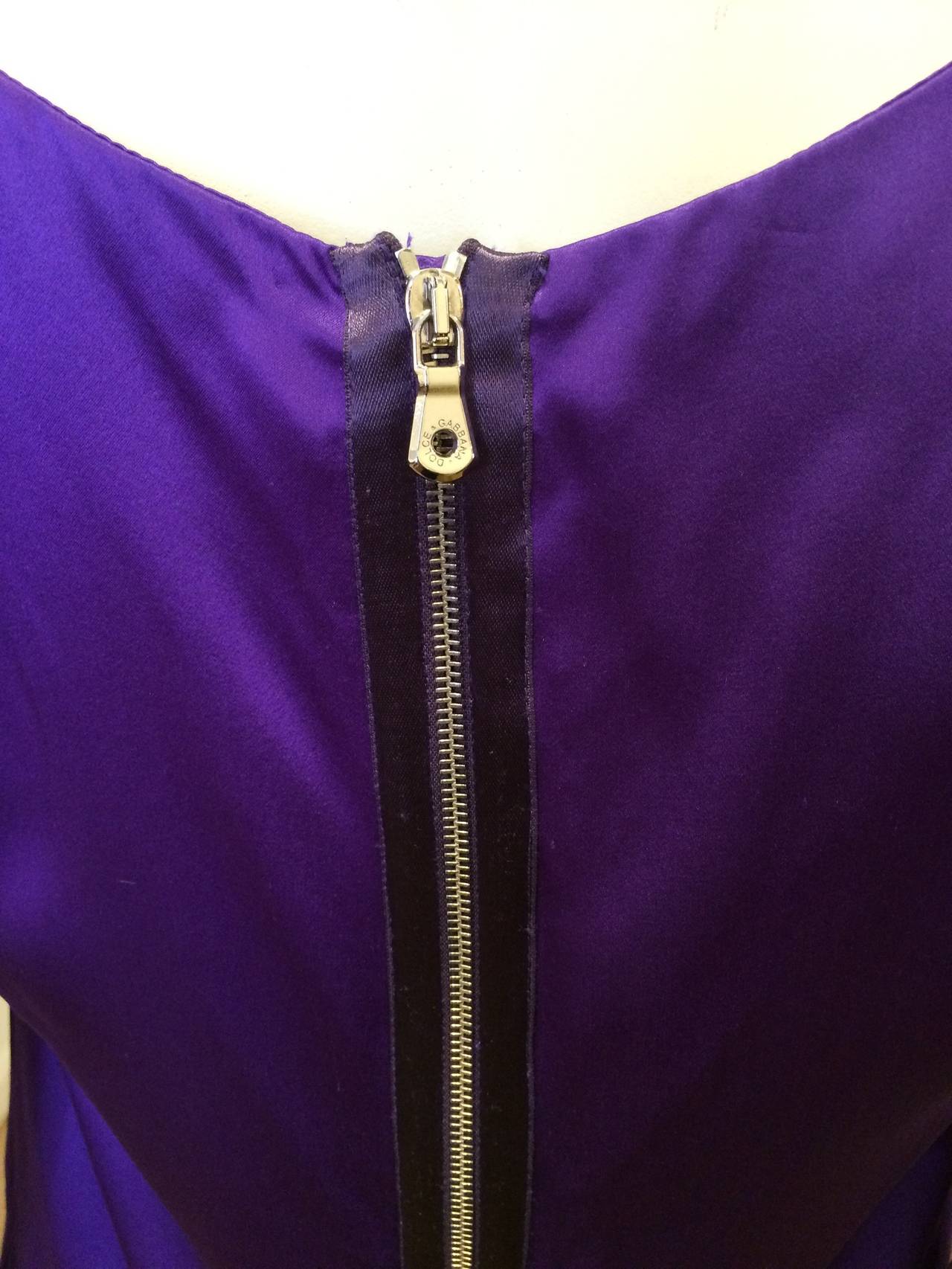 Women's Dolce & Gabbana Purple Silk Capsleeve Dress